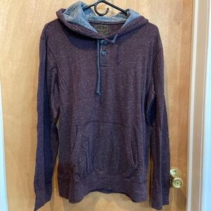 American Eagle Outfitters Maroon Hoodie with Gray Hood